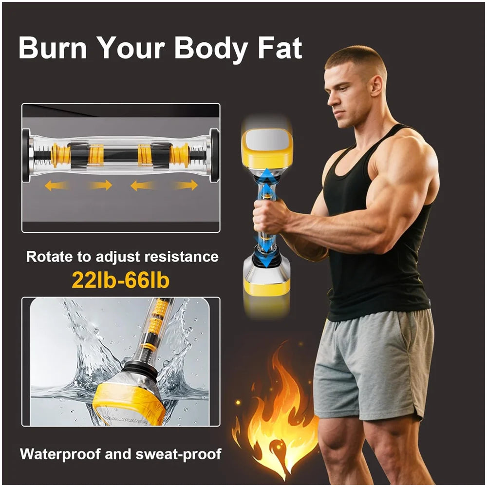 22-66 Lbs Adjustable Dumbbell Set,Shaker Weight for Arms,Fitness Equipment Single Shake Dumbbell,Shaking Weight for Full Body Workout,For Shoulders,Chest,Biceps,Triceps,Forearm Exercises